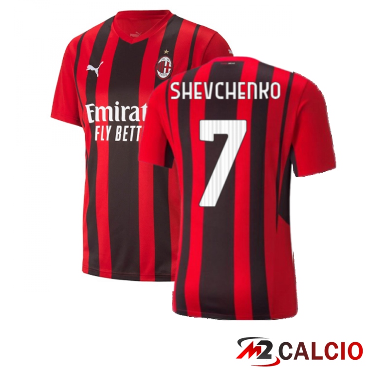 Maglia AC Milan（SHEVCHENKO 7）Prima Rosso/Nero 2021/2022