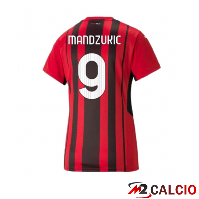 Maglia AC Milan（GIROUD 9）Donna Prima Rosso/Nero 2021/2022