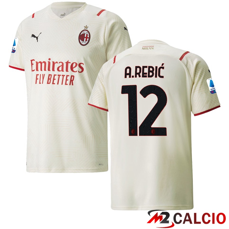 Maglia AC Milan（A.REBIC 12）Seconda Beige 2021/2022