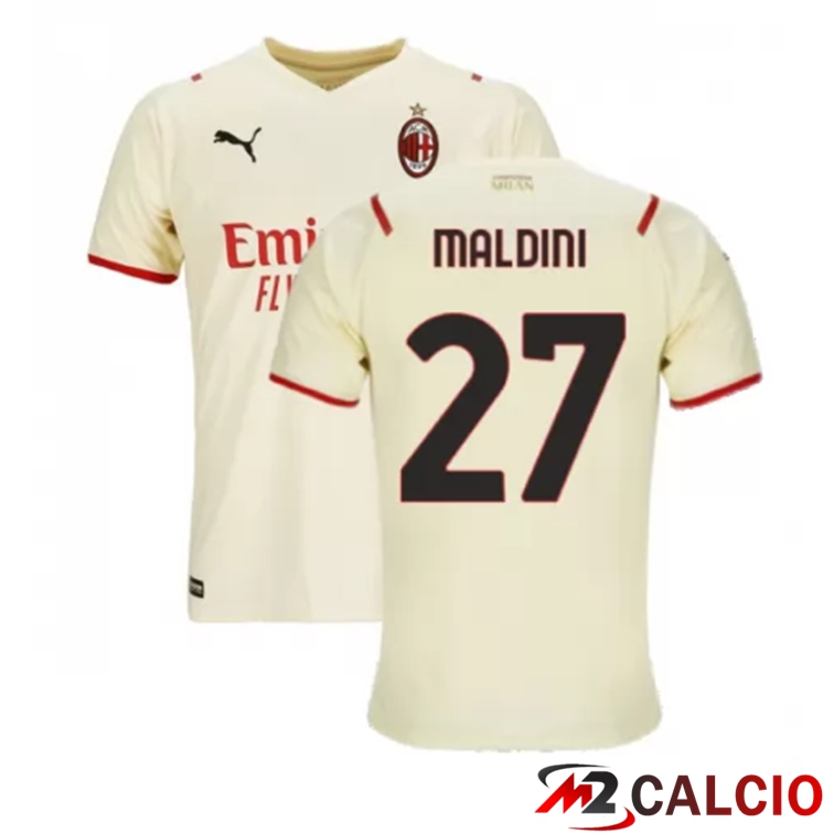 Maglia AC Milan（MALDINI 27）Seconda Beige 2021/2022