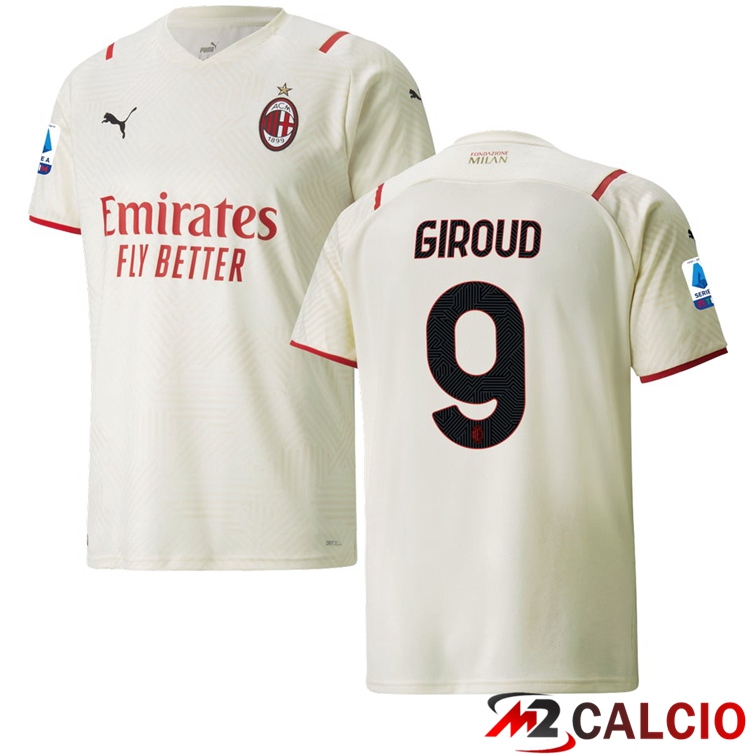 Maglia AC Milan（GIROUD 9）Seconda Beige 2021/2022