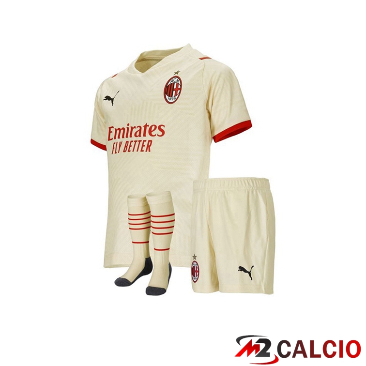 Maglie Calcio AC Milan Bambino Seconda Beige 2021/2022
