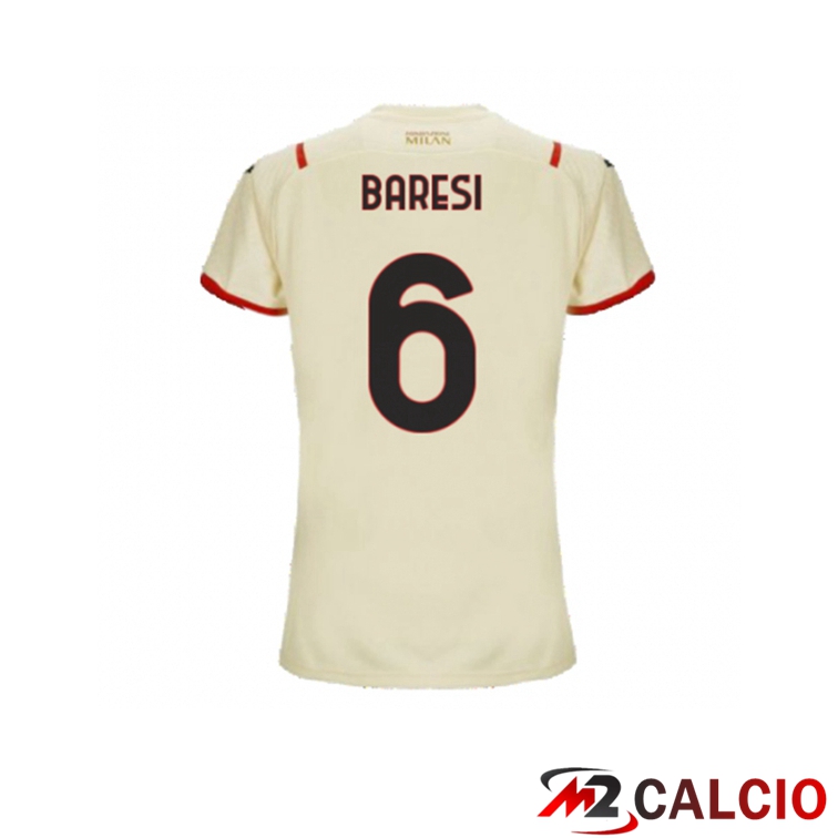 Maglia AC Milan（BARESI 6）Donna Seconda Beige 2021/2022