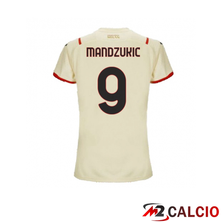 Maglia AC Milan（GIROUD 9）Donna Seconda Beige 2021/2022