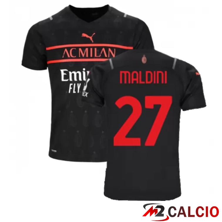 Maglia AC Milan（MALDINI 27）Terza Nero 2021/2022