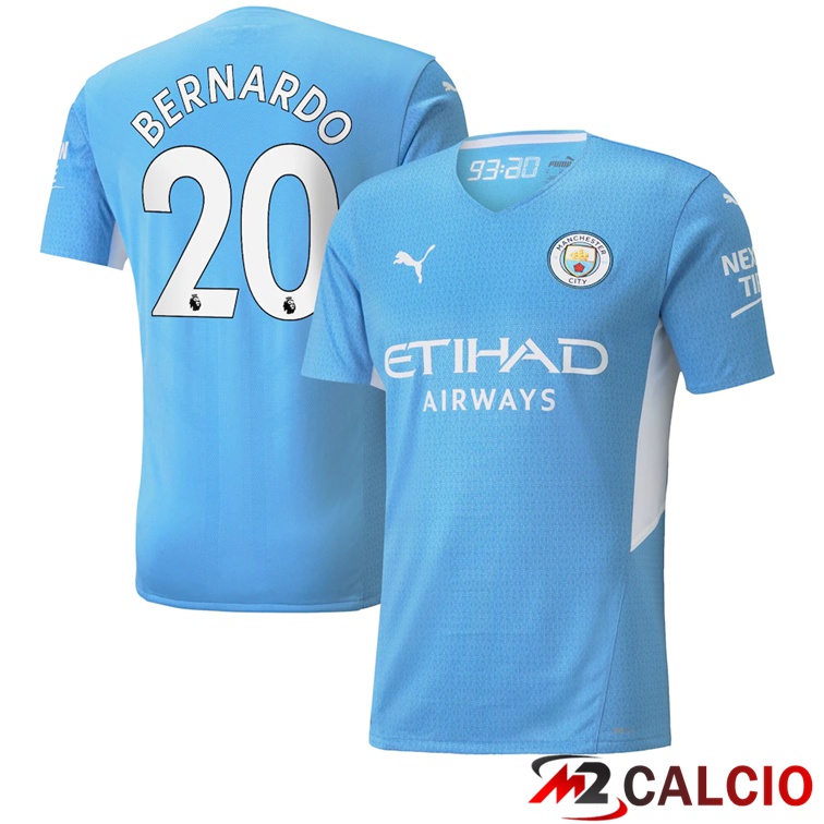 Maglia Manchester City (Bernardo 20) Prima Azzurro 2021/2022