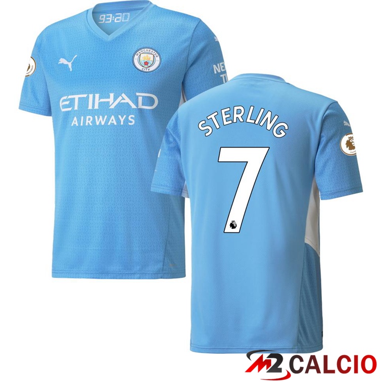 Maglia Manchester City (STERLING 7) Prima Azzurro 2021/2022