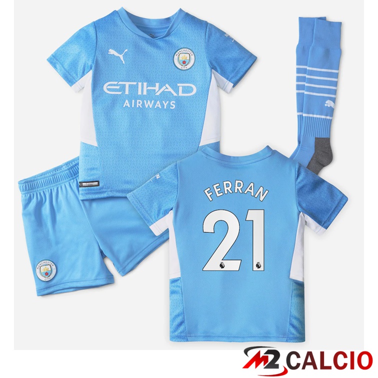 Maglia Manchester City (FERRAN 21) Bambino Prima Azzurro 2021/2022