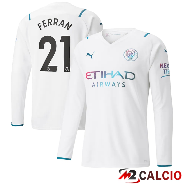 Maglia Manchester City (FERRAN 21) Seconda Manica Lunga 2021/2022