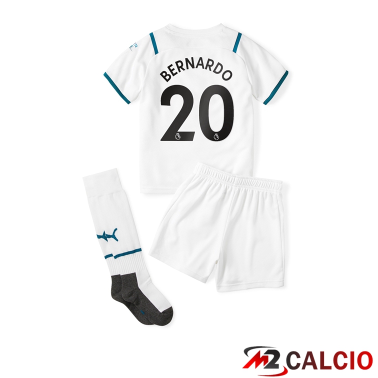 Maglia Manchester City (Bernardo 20) Bambino Seconda Bianco 2021/2022