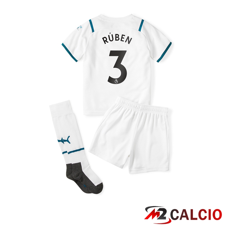 Maglia Manchester City (RUBEN 3) Bambino Seconda Bianco 2021/2022