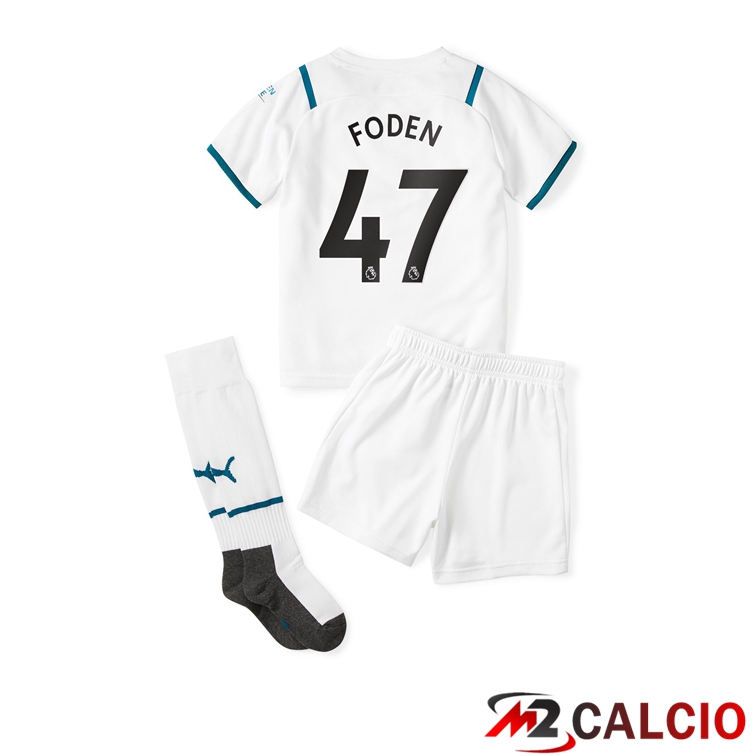 Maglia Manchester City (FODEN 47) Bambino Seconda Bianco 2021/2022