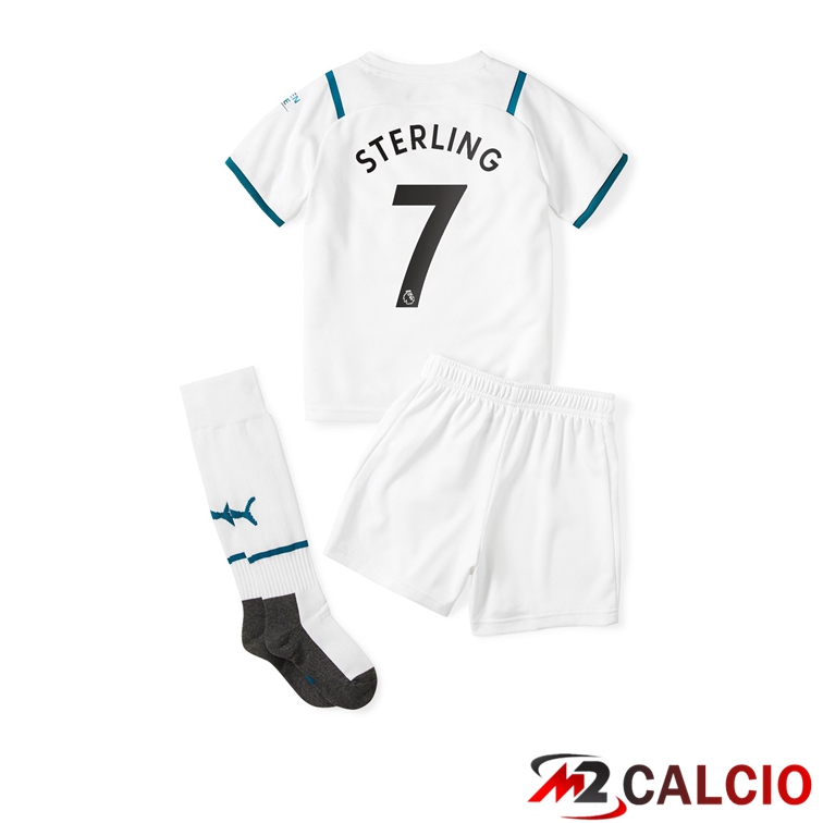Maglia Manchester City (STERLING 7) Bambino Seconda Bianco 2021/2022