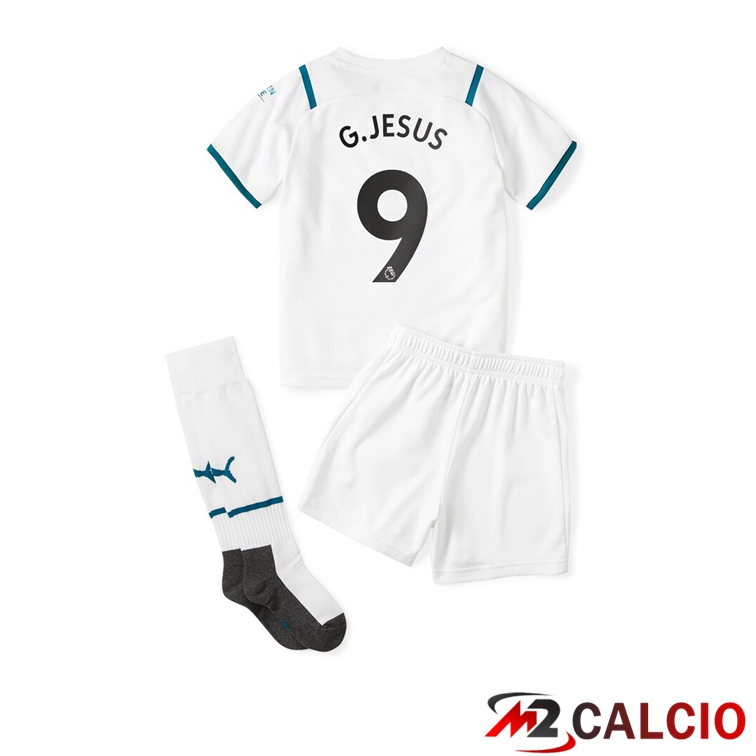 Maglia Manchester City (G.JESUS 9) Bambino Seconda Bianco 2021/2022