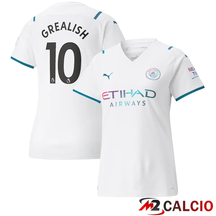 Maglia Manchester City (GREALISH 10) Donna Seconda Bianco 2021/2022