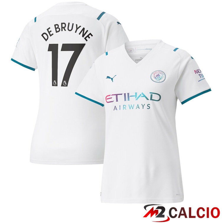 Maglia Manchester City (DE BRUYNE 17) Donna Seconda Bianco 2021/2022