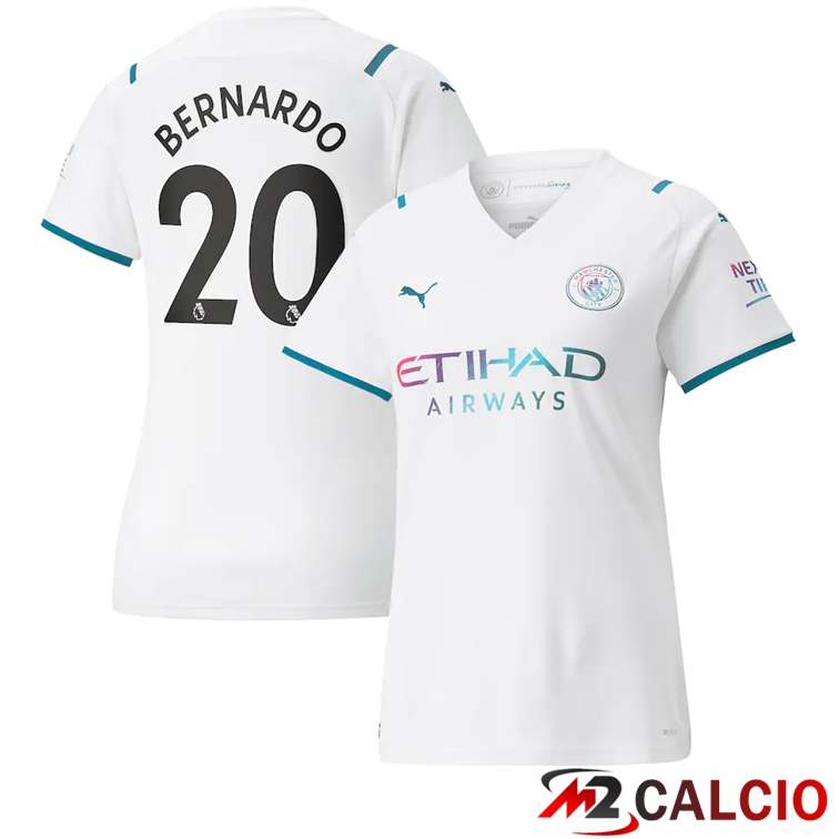Maglia Manchester City (Bernardo 20) Donna Seconda Bianco 2021/2022