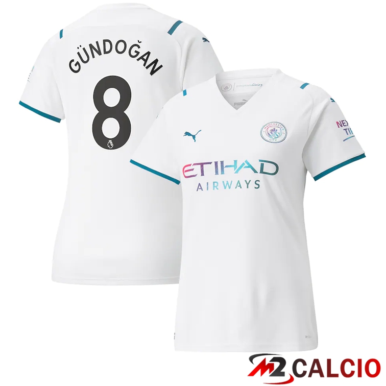 Maglia Manchester City (GÜNDOĞAN 8) Donna Seconda Bianco 2021/2022