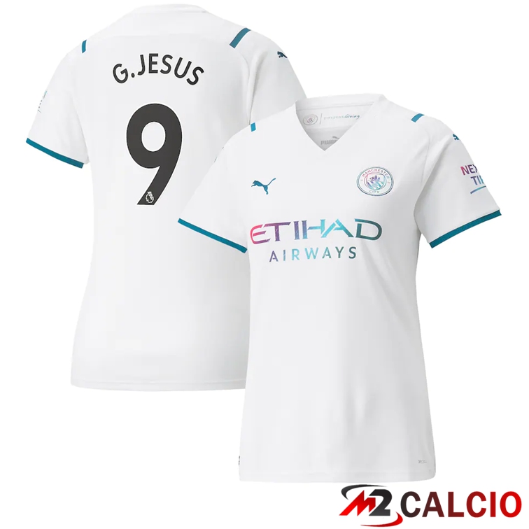 Maglia Manchester City (G.JESUS 9) Donna Seconda Bianco 2021/2022