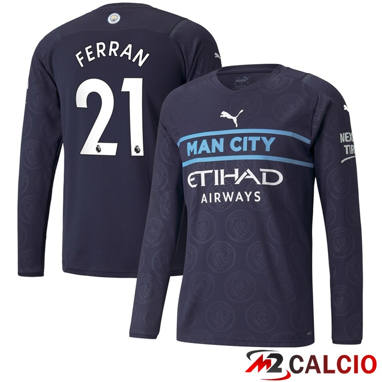 Maglia Manchester City (FERRAN 21) Terza Manica Lunga 2021/2022