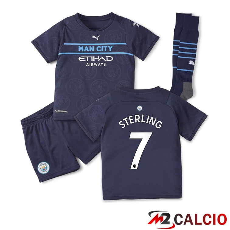 Maglia Manchester City (STERLING 7) Bambino Terza Nero 2021/2022