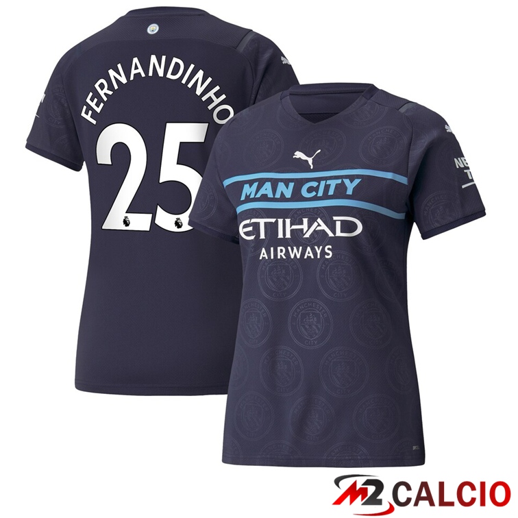 Maglia Manchester City (FERNANDINHO 25) Donna Terza Nero 2021/2022