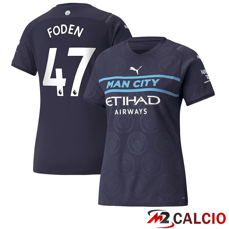 Maglia Manchester City (FODEN 47) Donna Terza Nero 2021/2022