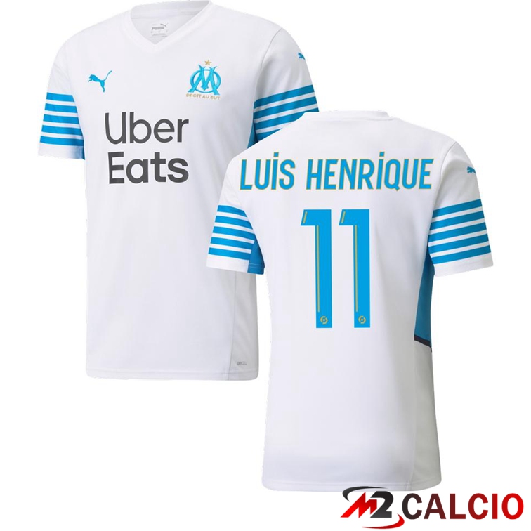 Maglia Olympique Marsiglia (LUIS HENRIQUE 11) Prima Bianco/Blu 2021/2022