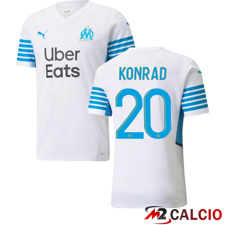 Maglia Olympique Marsiglia (KONRAD 20) Prima Bianco/Blu 2021/2022