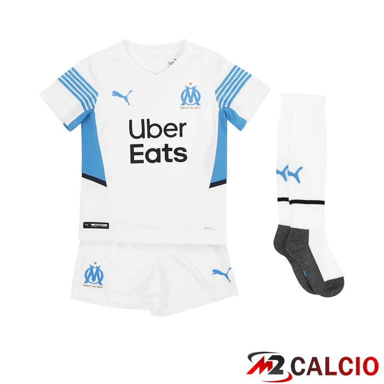 Maglia Olympique Marsiglia Bambino Prima Bianco/Blu 2021/2022