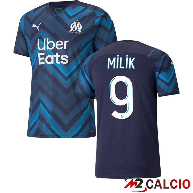Maglia Olympique Marsiglia (MILIK 9) Seconda Blu Navy 2021/2022