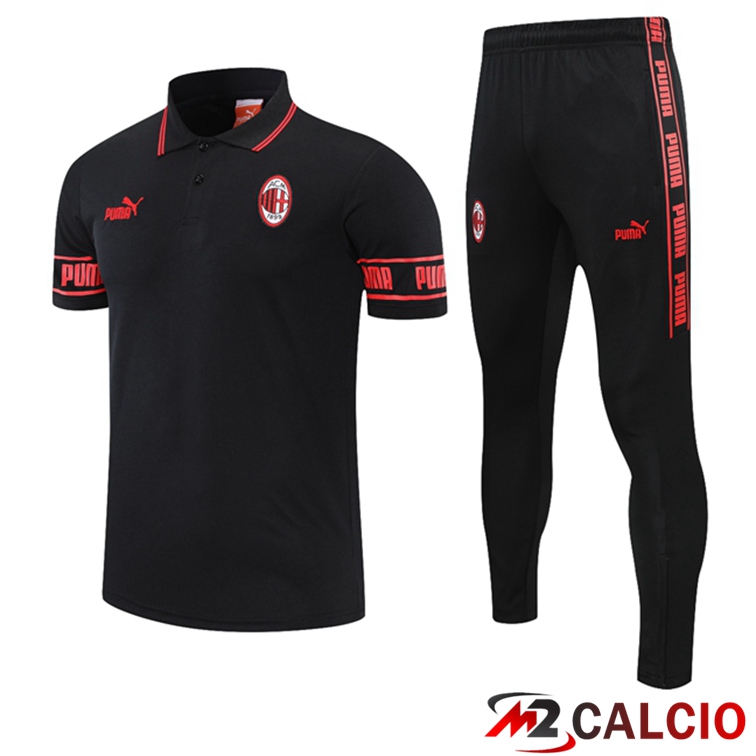 Maglia Polo AC Milan + Pantaloni Nero Rosso 2021/2022