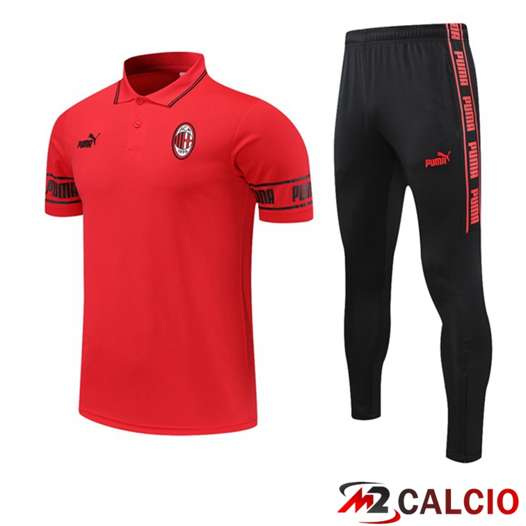 Maglia Polo AC Milan + Pantaloni Rosso 2021/2022