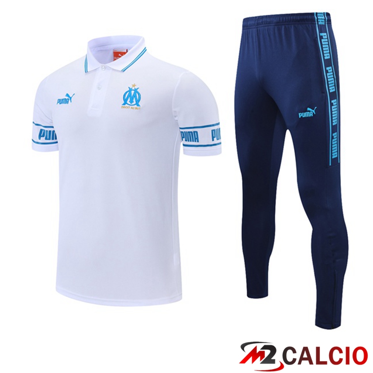 Maglia Polo Marsiglia OM + Pantaloni Bianco 2021/2022