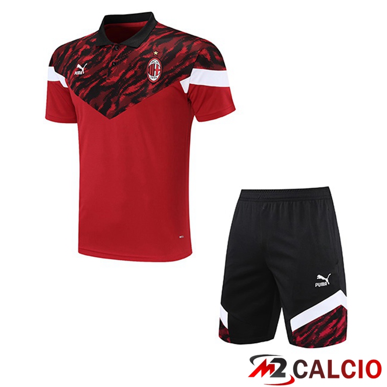 Maglia Polo AC Milan + Pantaloncini Rosso 2021/2022