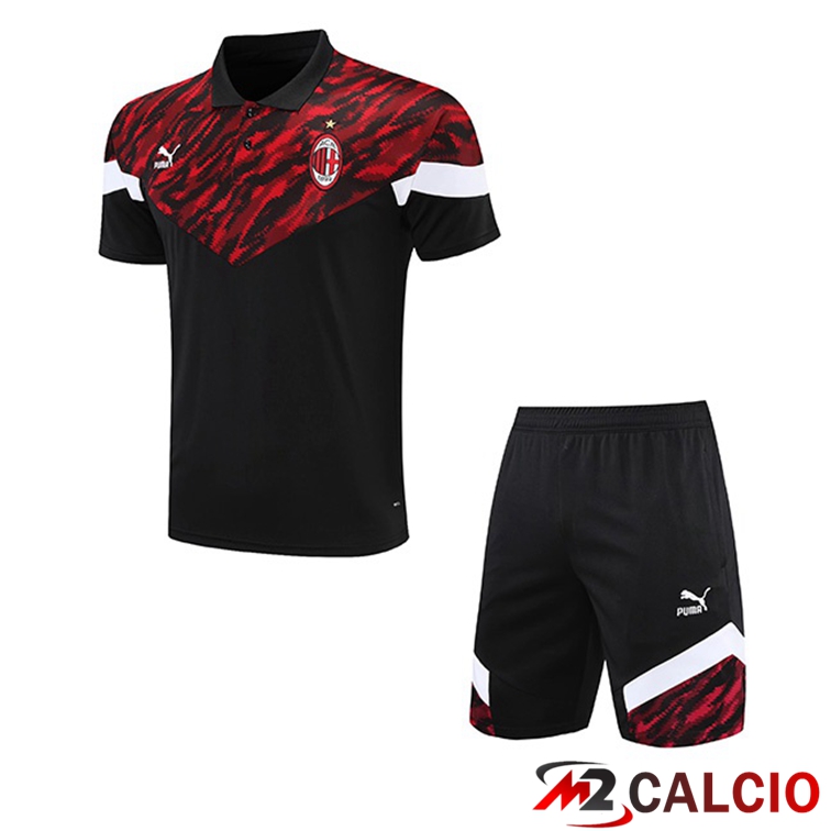 Maglia Polo AC Milan + Pantaloncini Nero Rosso 2021/2022