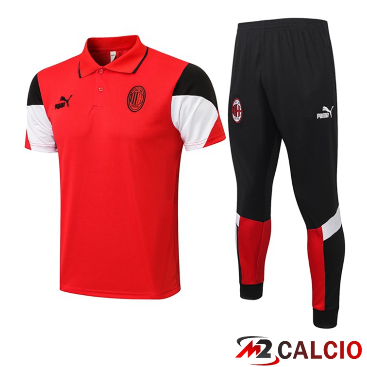 Maglia Polo AC Milan + Pantaloni Rosso 2021/2022