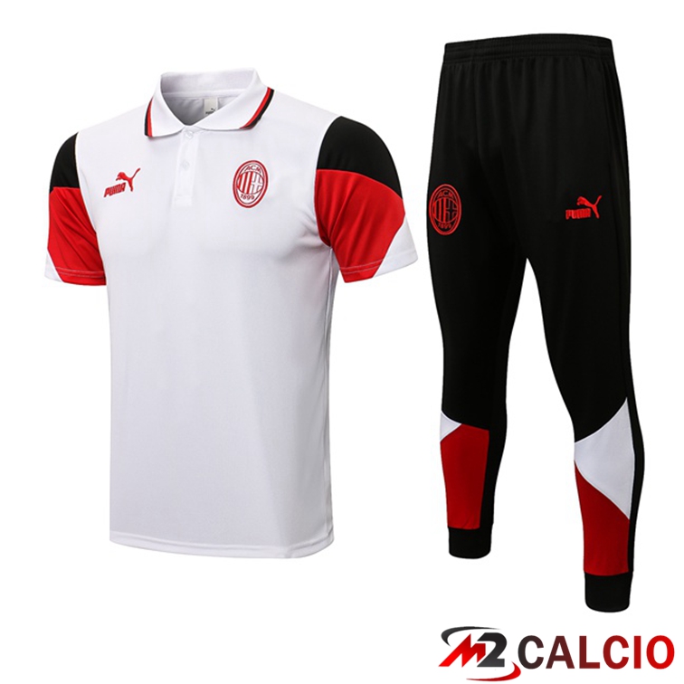 Maglia Polo AC Milan + Pantaloni Bianco 2021/2022