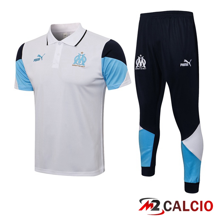Maglia Polo Marsiglia OM + Pantaloni Bianco 2021/2022