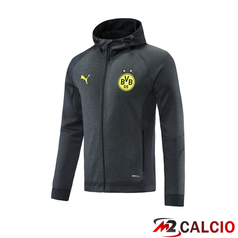 Felpa Cappuccio Dortmund Nero Grigio 2021/2022