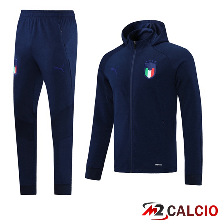Giacca Con Cappuccio Tuta Italia Blu 2021/2022