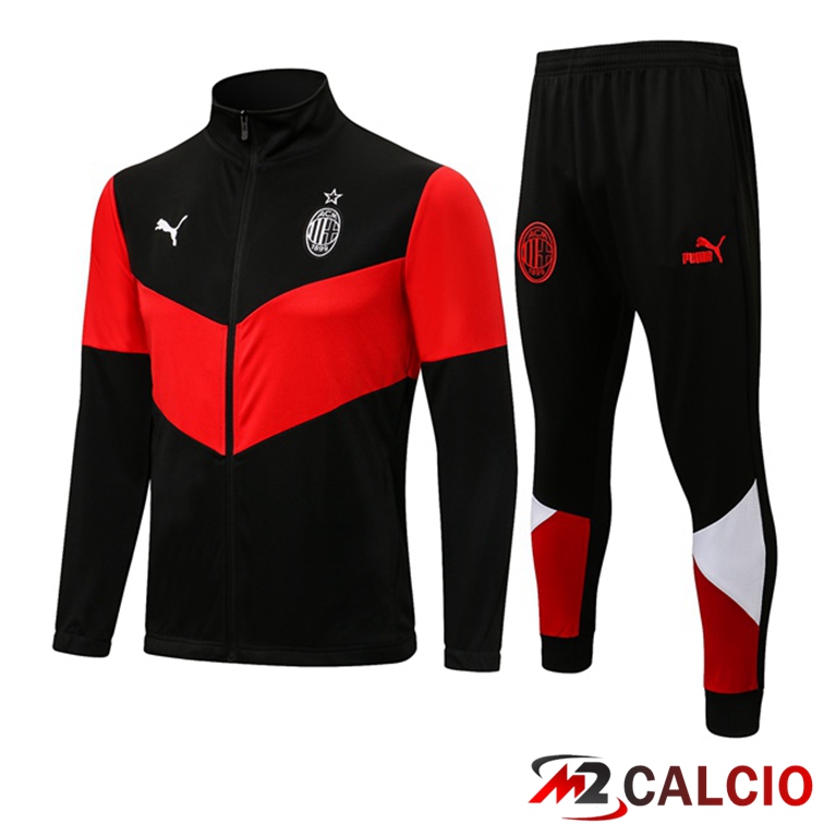 Insieme Tuta Calcio - Giacca AC Milan Rosso Nero 2021/2022