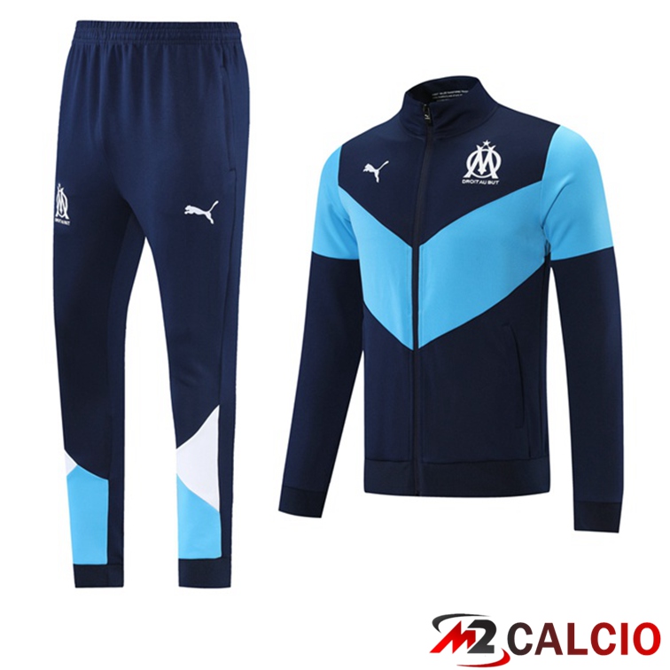 Insieme Tuta Calcio - Giacca Marsiglia OM Blu Reale 2021/2022