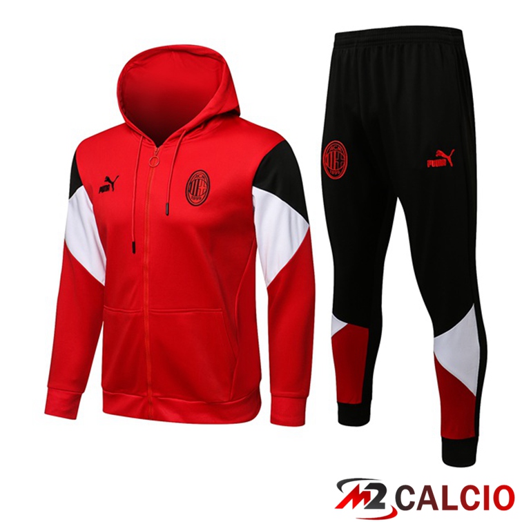 Giacca Con Cappuccio Tuta AC Milan Rosso 2021/2022