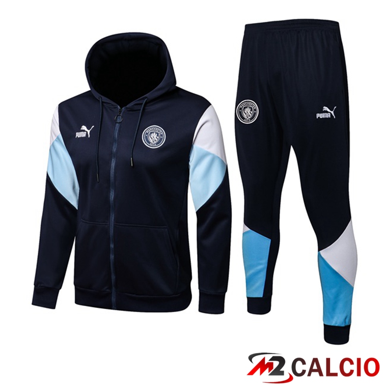 Giacca Con Cappuccio Tuta Manchester City Blu Reale 2021/2022