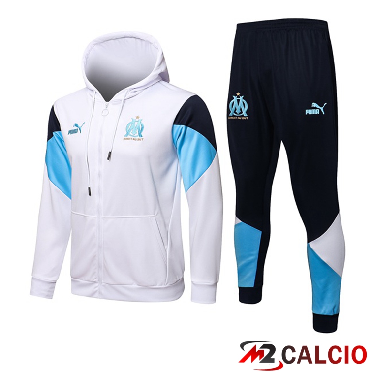 Giacca Con Cappuccio Tuta Marsiglia OM Bianco 2021/2022