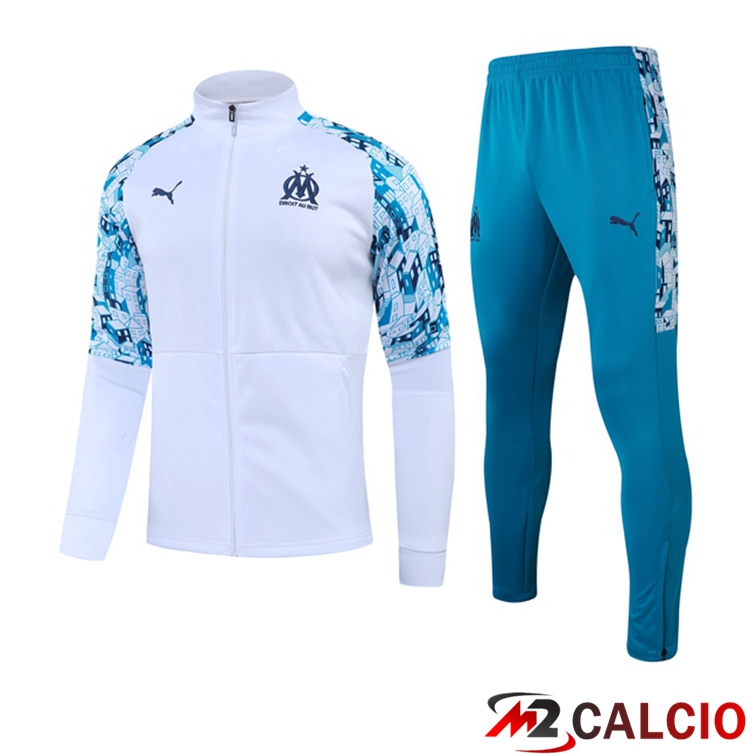 Insieme Tuta Calcio - Giacca Marsiglia OM Bianco 2021/2022