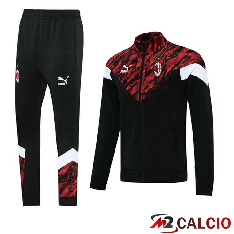 Insieme Tuta Calcio - Giacca AC Milan Nero Rosso 2021/2022