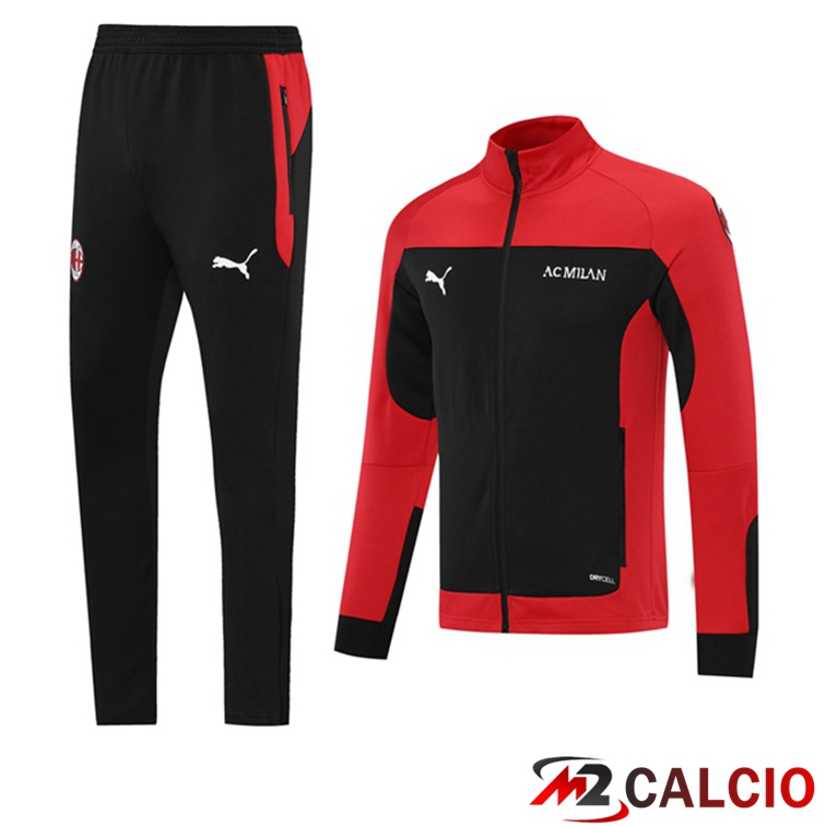 Insieme Tuta Calcio - Giacca AC Milan Rosso Nero 2021/2022