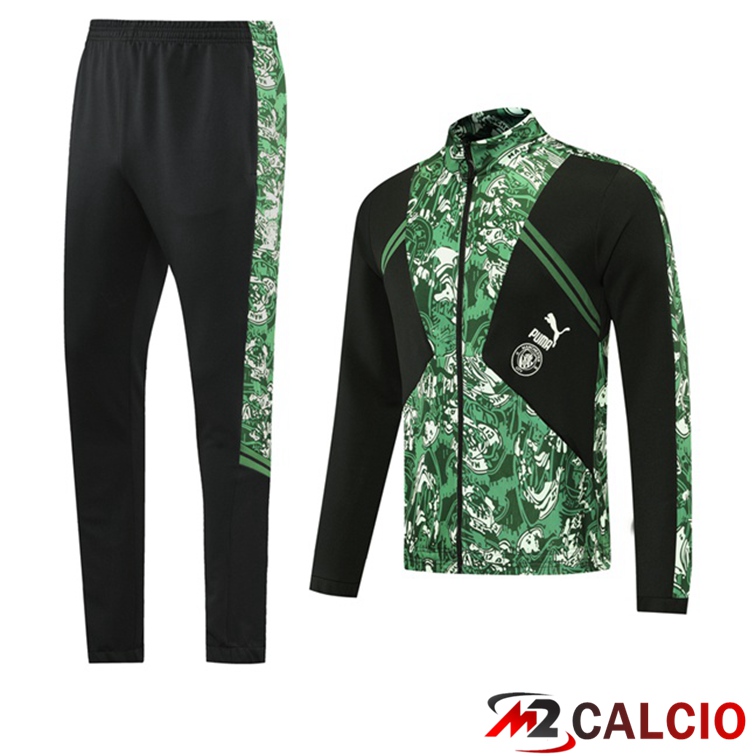 Insieme Tuta Calcio - Giacca Manchester City Verde Nero 2021/2022